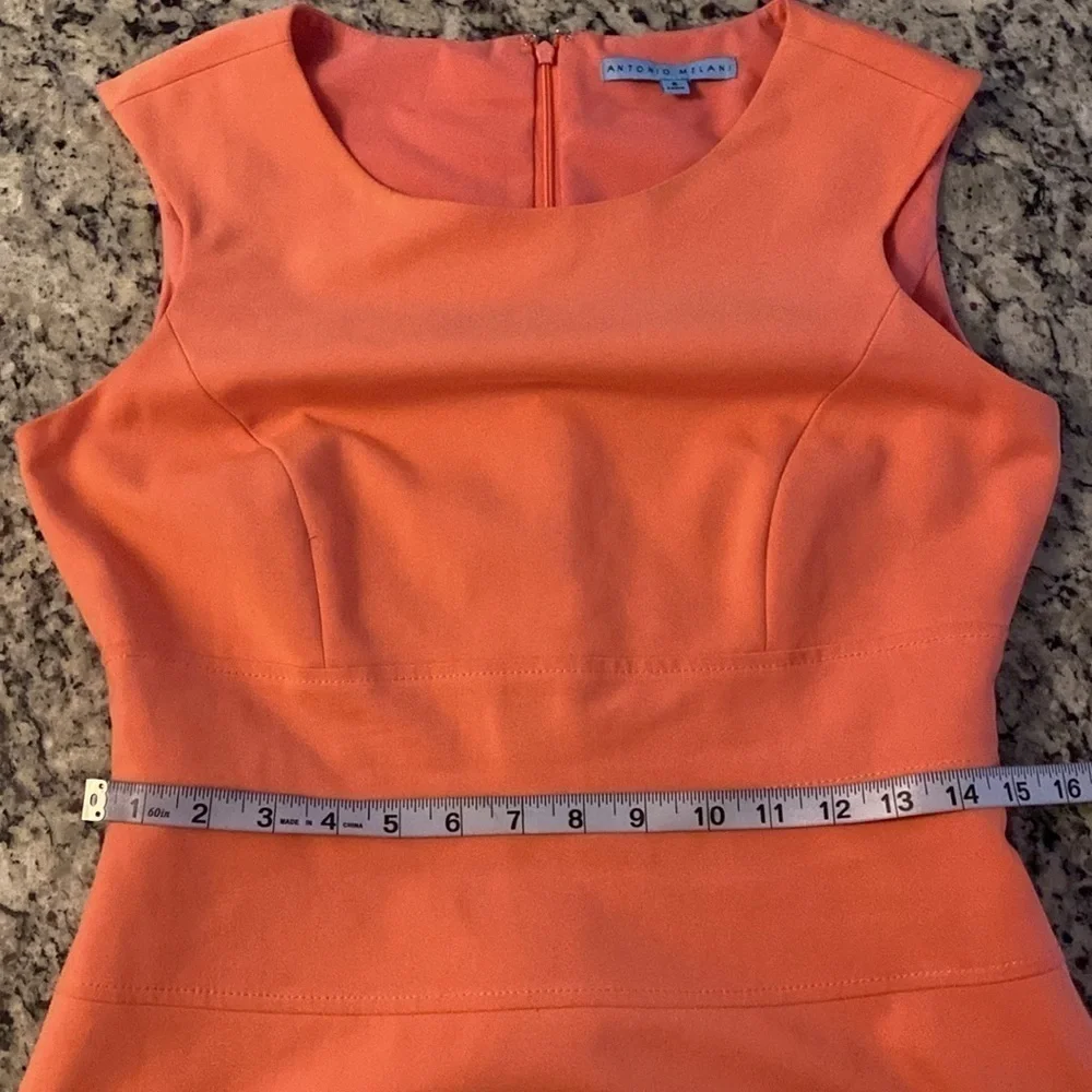 Antonio Melani peach pink paneled sleeveless sheath dress 6